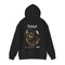 Black hoodie with a pitbull graphic and 'Loyal' text on the back, on a white background