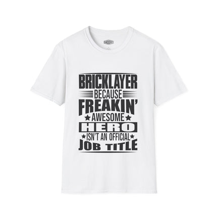 White t-shirt with black text on a white background