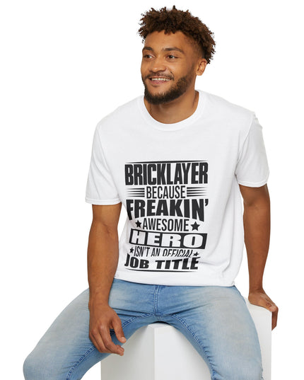 Man wearing a white t-shirt with text sitting on a white stool against a white background