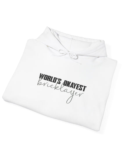 White shirt with 'World's Okayest Bricklayer' text on a white background