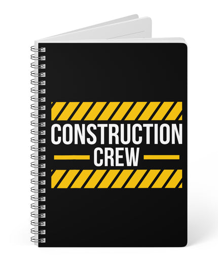 Notebook with 'Construction Crew' design on a white background