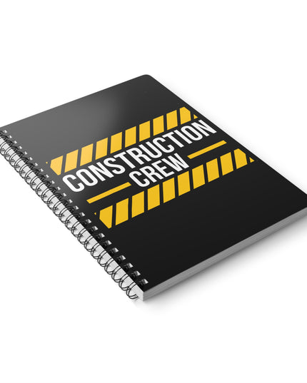 Notebook with 'Construction Crew' design on a white background
