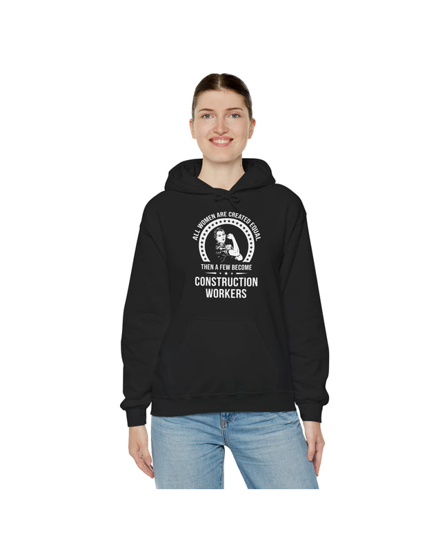Person wearing a black hoodie with text and graphic design on a white background