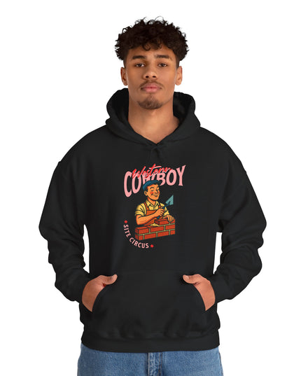 Black hoodie with western cowbow bricklayer image