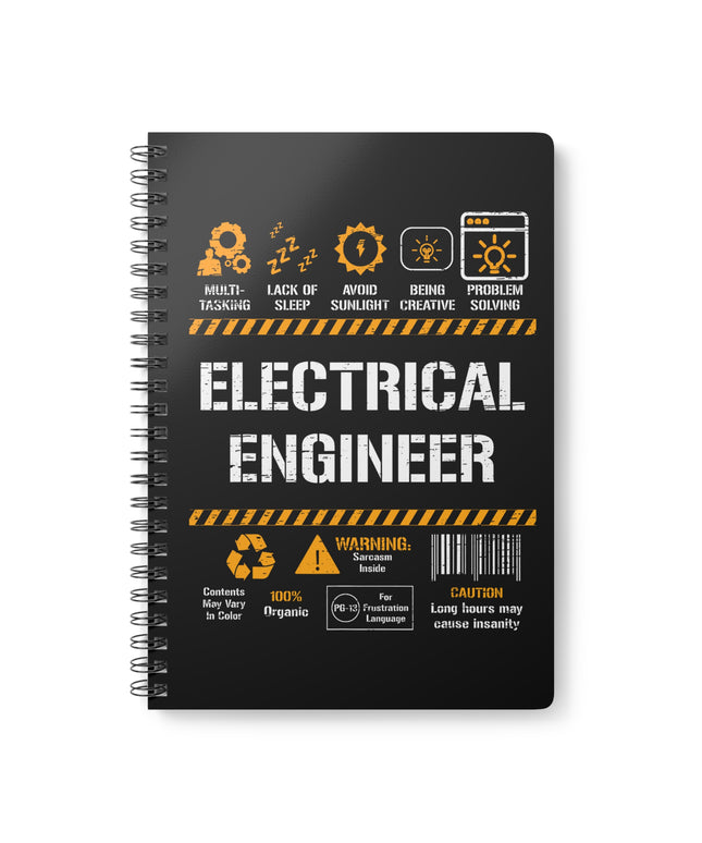 Notebook with 'Electrical Engineer' design on a black background