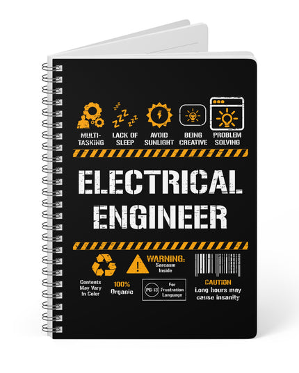 Notebook with 'Electrical Engineer' design on a white background