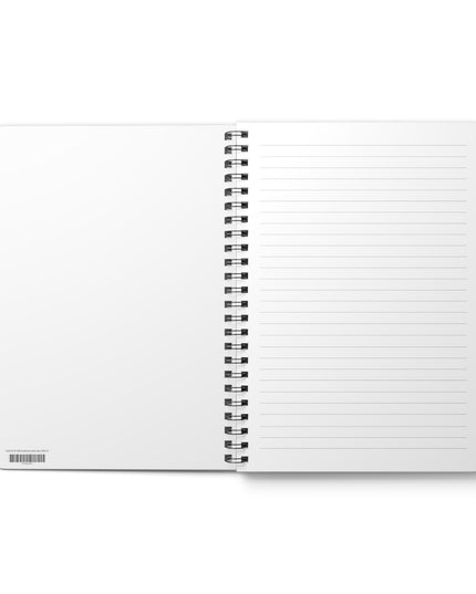 white lined notebook opened, on a white background